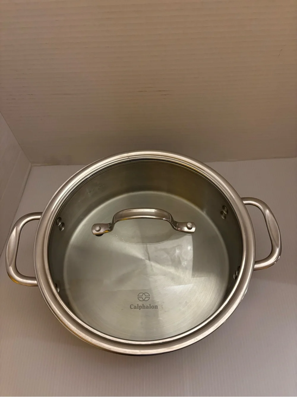 Calphalon 5 Quart Dutch Oven Stockpot Tri-Ply Even Cook with Glass Lid